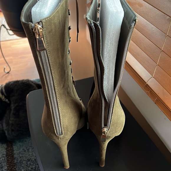 Olive Peep toe booties. - Picture 8 of 8